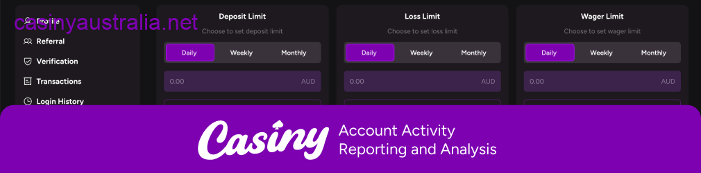 Casiny account activity reporting