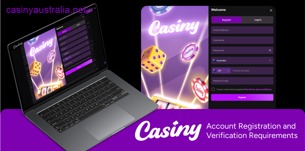 Casiny account registration verification steps