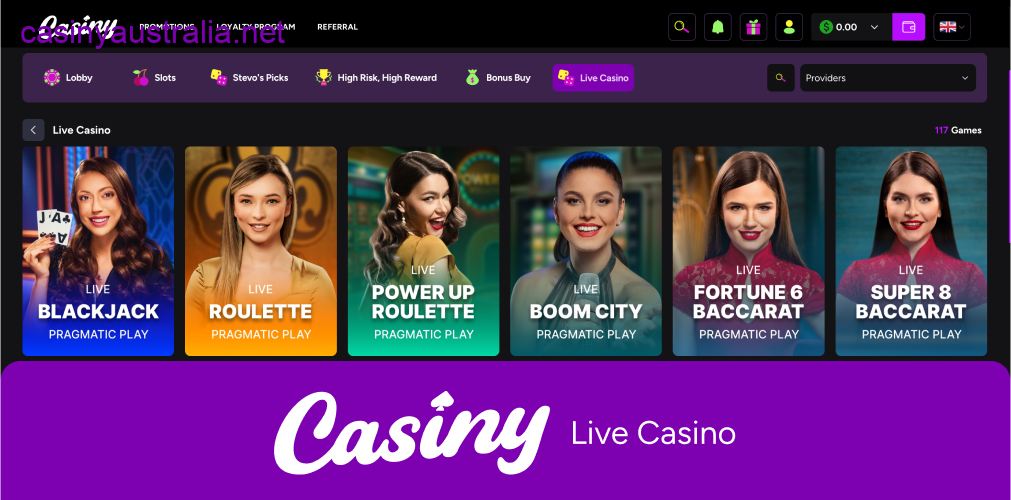 Casiny live casino dealer games
