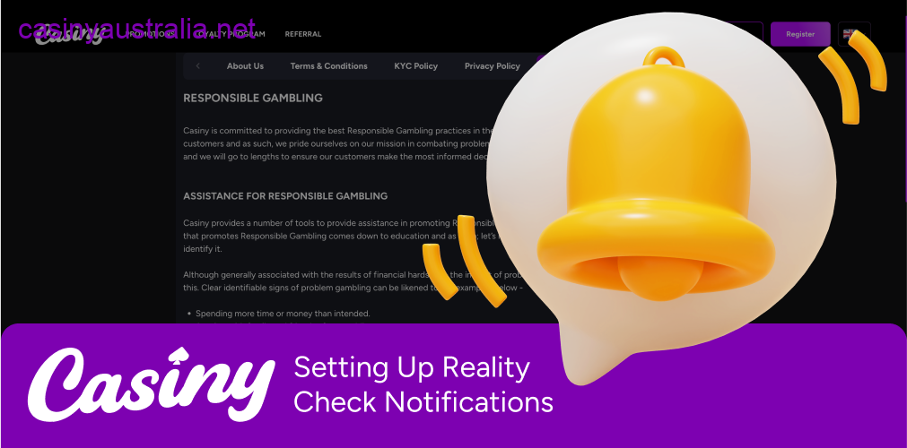 Casiny reality check notifications setup
