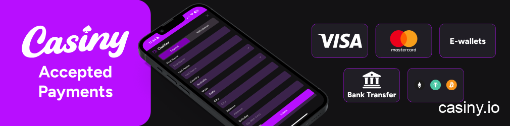 Casiny accepted payment methods Australia