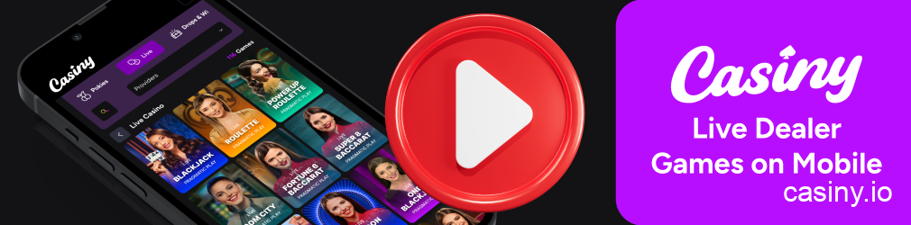 Casiny live dealer mobile experience