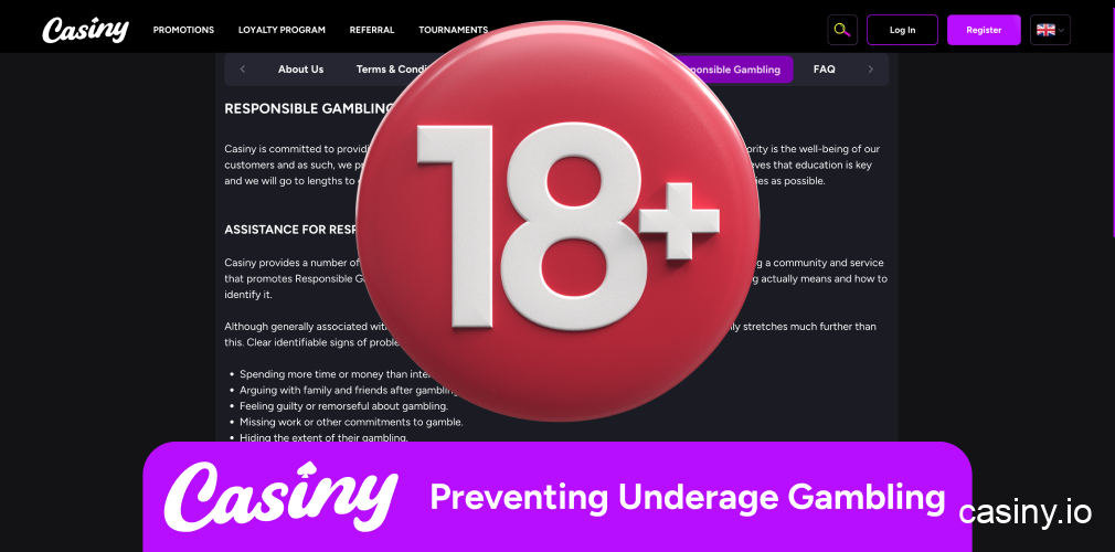 Casiny underage gambling prevention measures