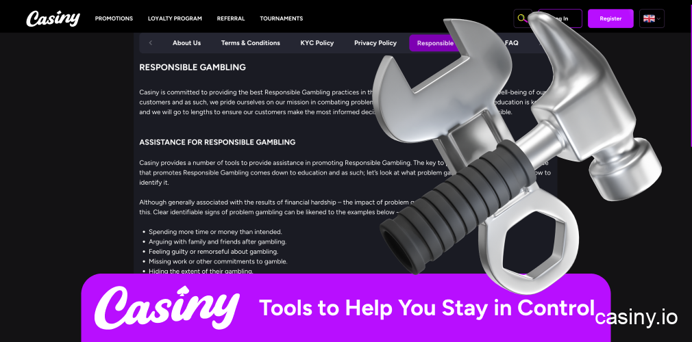 Casiny safety tools limits self exclusion