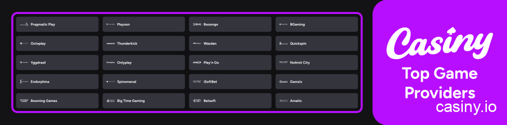 Casiny top software game providers list