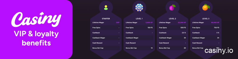 Casiny VIP loyalty cashback rewards Australia