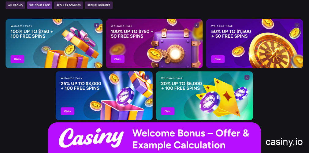 Casiny welcome bonus offer details